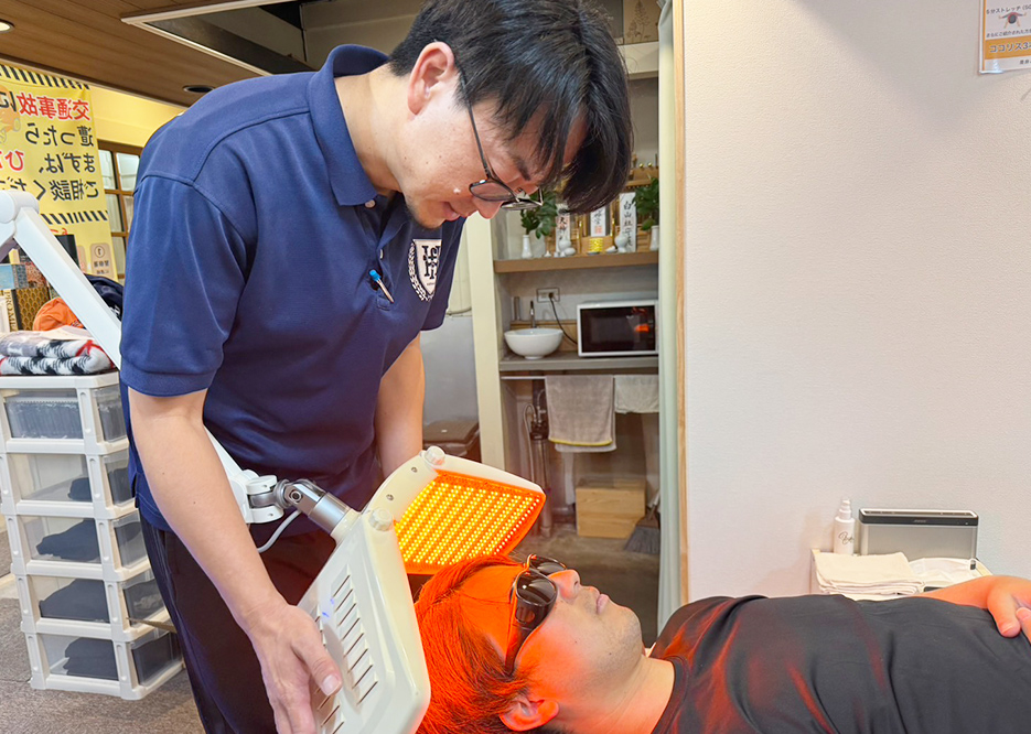 LEDライトの照射