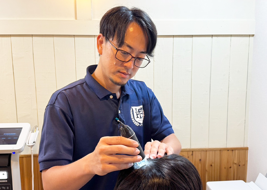 再度マイクロスコープで頭皮チェック